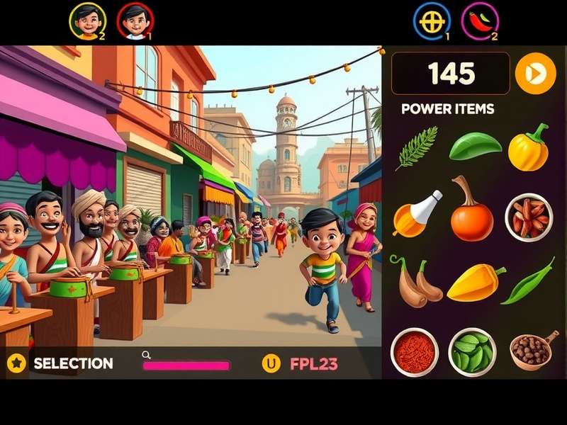 Masala Marathon Ace power-up collection showing various Indian spices as game items