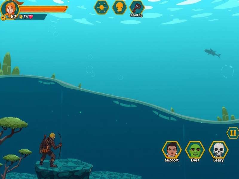 Ginger Ocean Deep Dive gameplay screenshot showing underwater environment