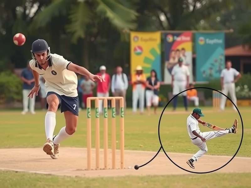 Historical photograph of early Foot Cricket Superstars tournament in India