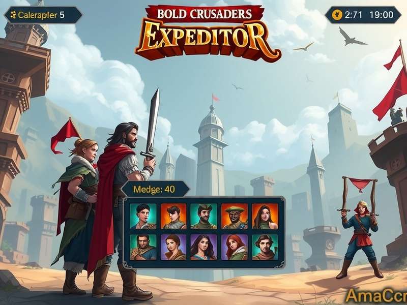 Character selection screen in Bold Crusader S Expedition showing multiple hero options