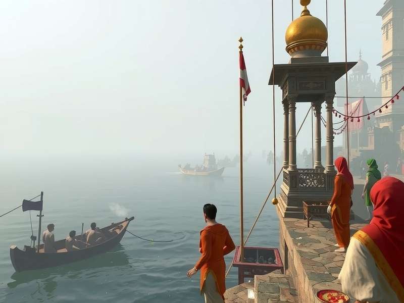 Ganges Pilgrim S Path gameplay screenshot showing character on riverbank