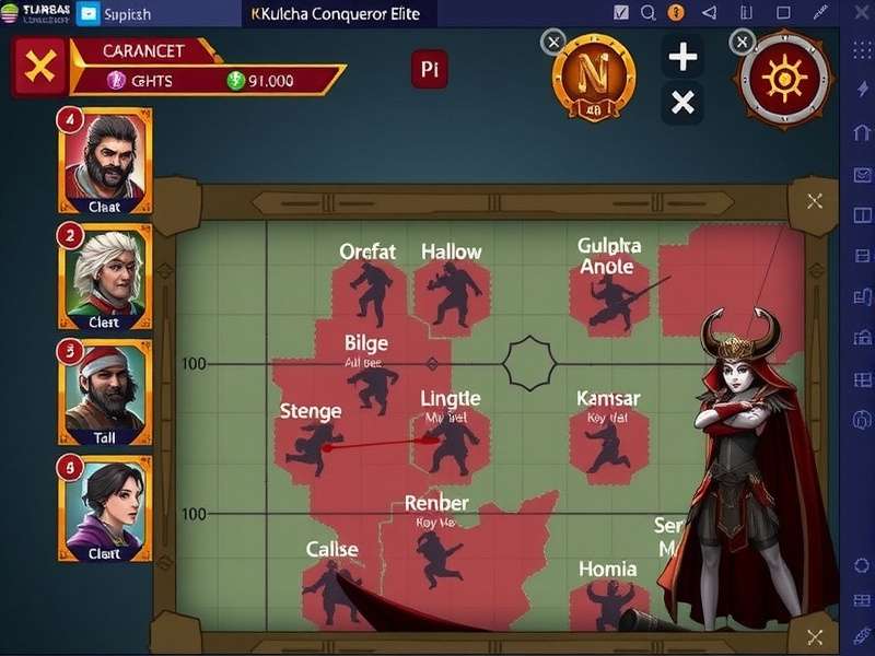 Kulcha Conqueror Elite gameplay screenshot showing strategic map view