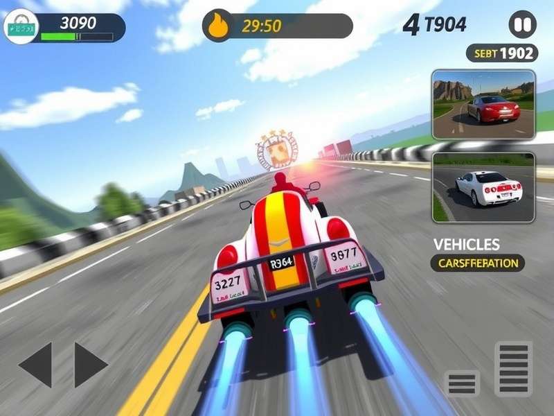 Turbo Racer Extreme Gameplay Turbo Racer Extreme gameplay screenshot showing high-speed racing action