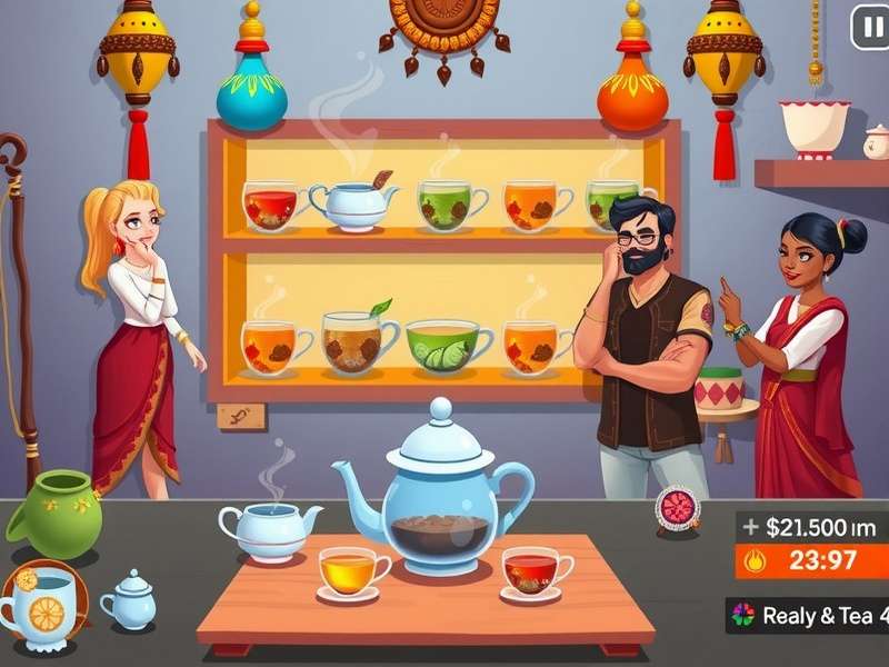 Indian Chai Blitz gameplay screenshot showing tea preparation