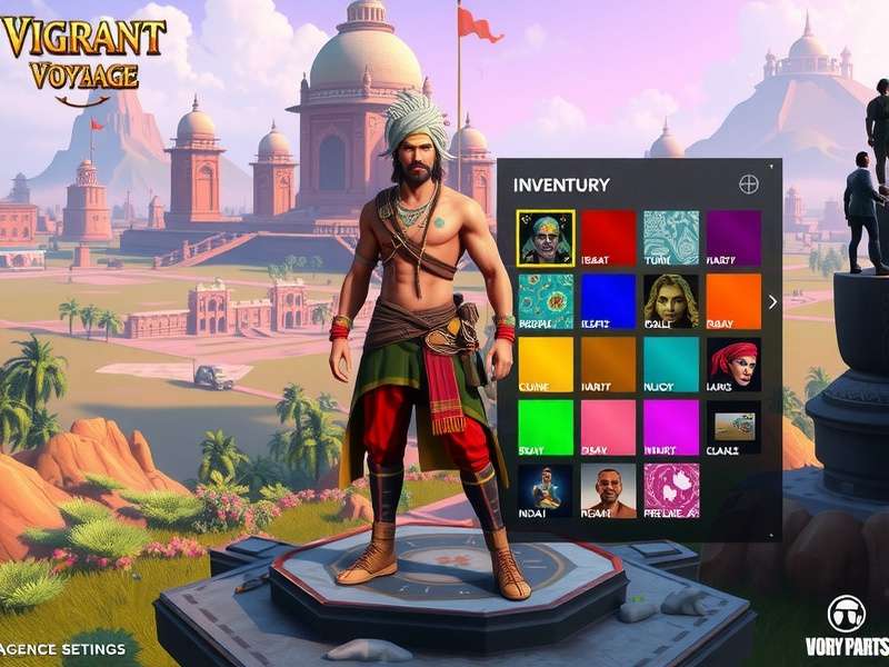 Vibrant Voyaage gameplay screenshot showing colorful Indian landscapes