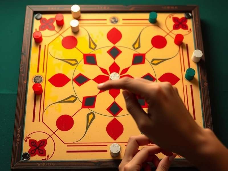 Carrom champion demonstrating proper finger positioning