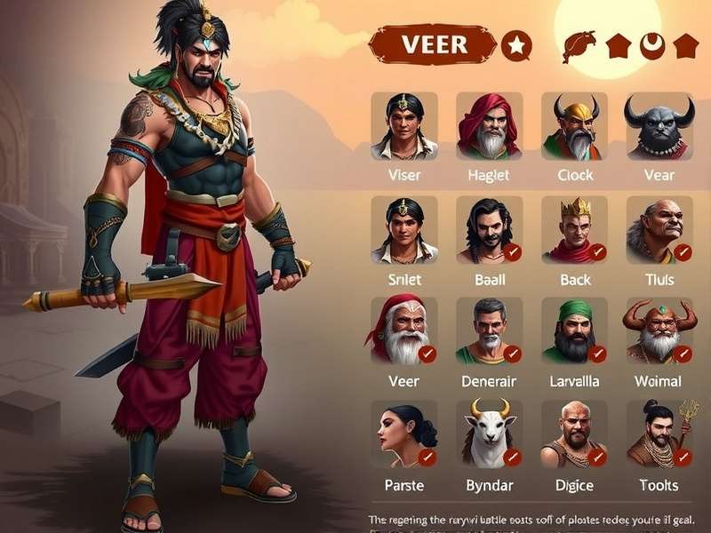 Haryanvi Battle Beast character selection screen showing diverse roster