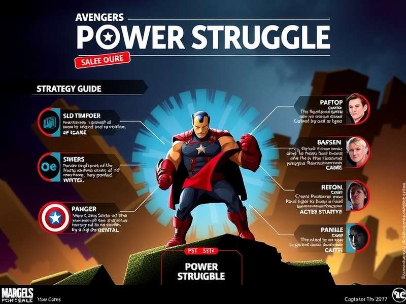 Strategy guide infographic for Avengers Power Struggle