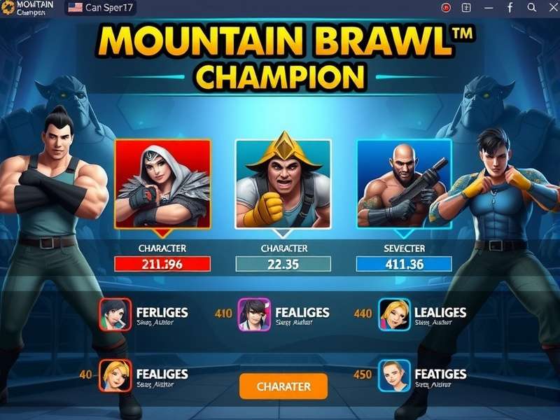 Mountain Brawl Champion esports tournament scene with competitive players