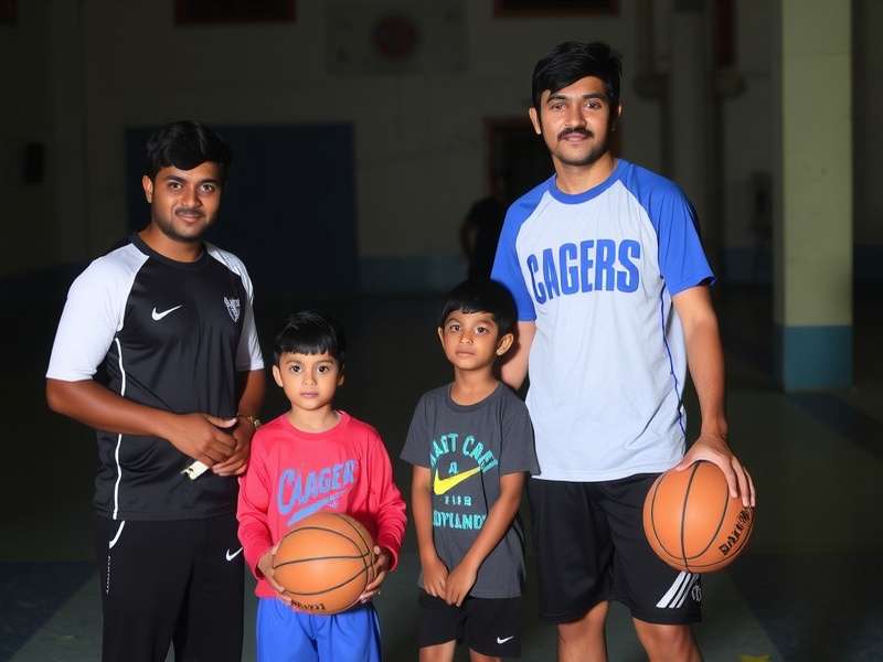 Cooch Behar Cagers community basketball clinic with children